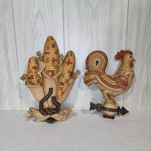 Vtg Burwood Rooster Wall Plaque #2492-1 Chicken North South Weathervane Farm